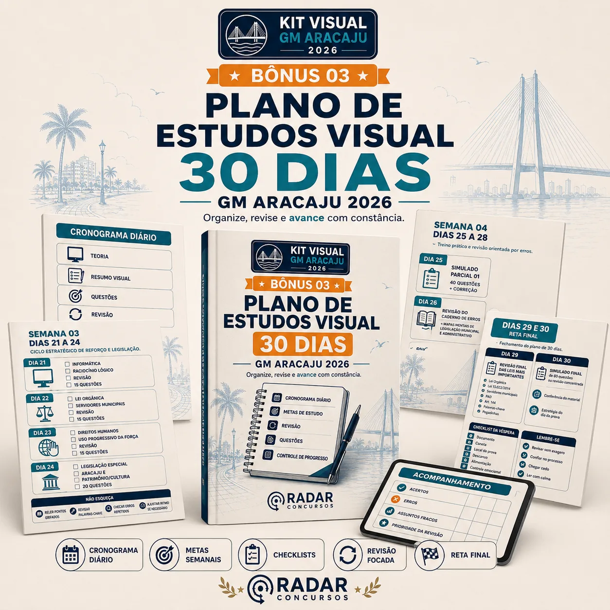 Bônus Plano de Estudos Visual 30 Dias GM Aracaju